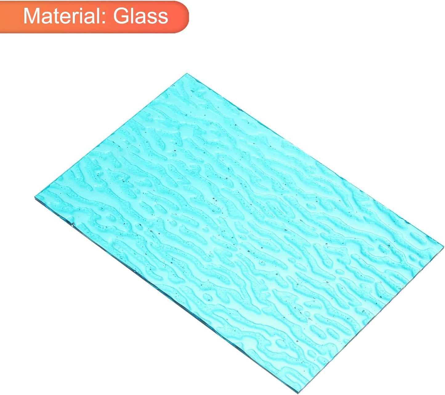 MECCANIXITY 2 Pcs Stained Glass Sheet Mosaic Tile 7.9 Inch x 5.9 Inch Sea Blue Stained Glass Sheets for Crafts DIY Art Project