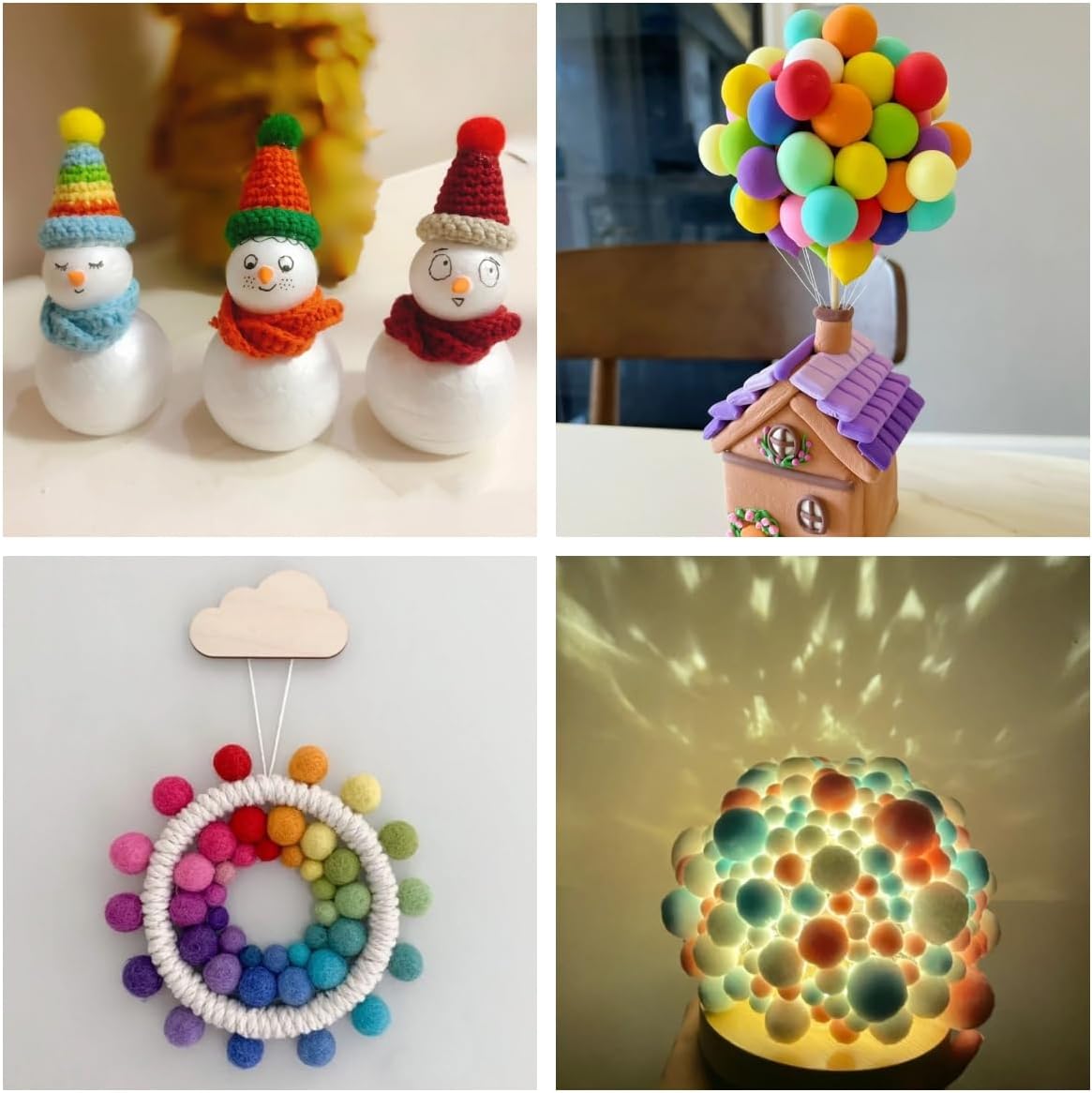 Crafjie Craft Foam Balls 50-Pack 1.5 Inches in Diamete, Smooth and Durable Foam Balls, for DIY Crafting and Decoration, White