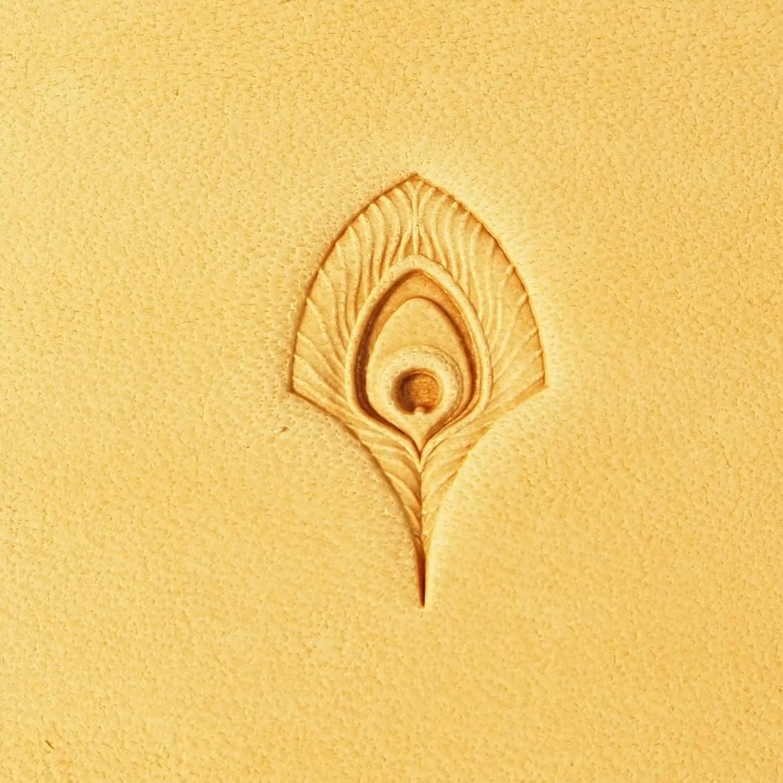 DandS ltd Leather Stamp Tool,Peacock Feather, Professional Steel Craft Tool for Leatherworking, Embossing, Carving & Stamping Leather Projects, Belts Wallets & DIY Projects Compatible with Mallet #537