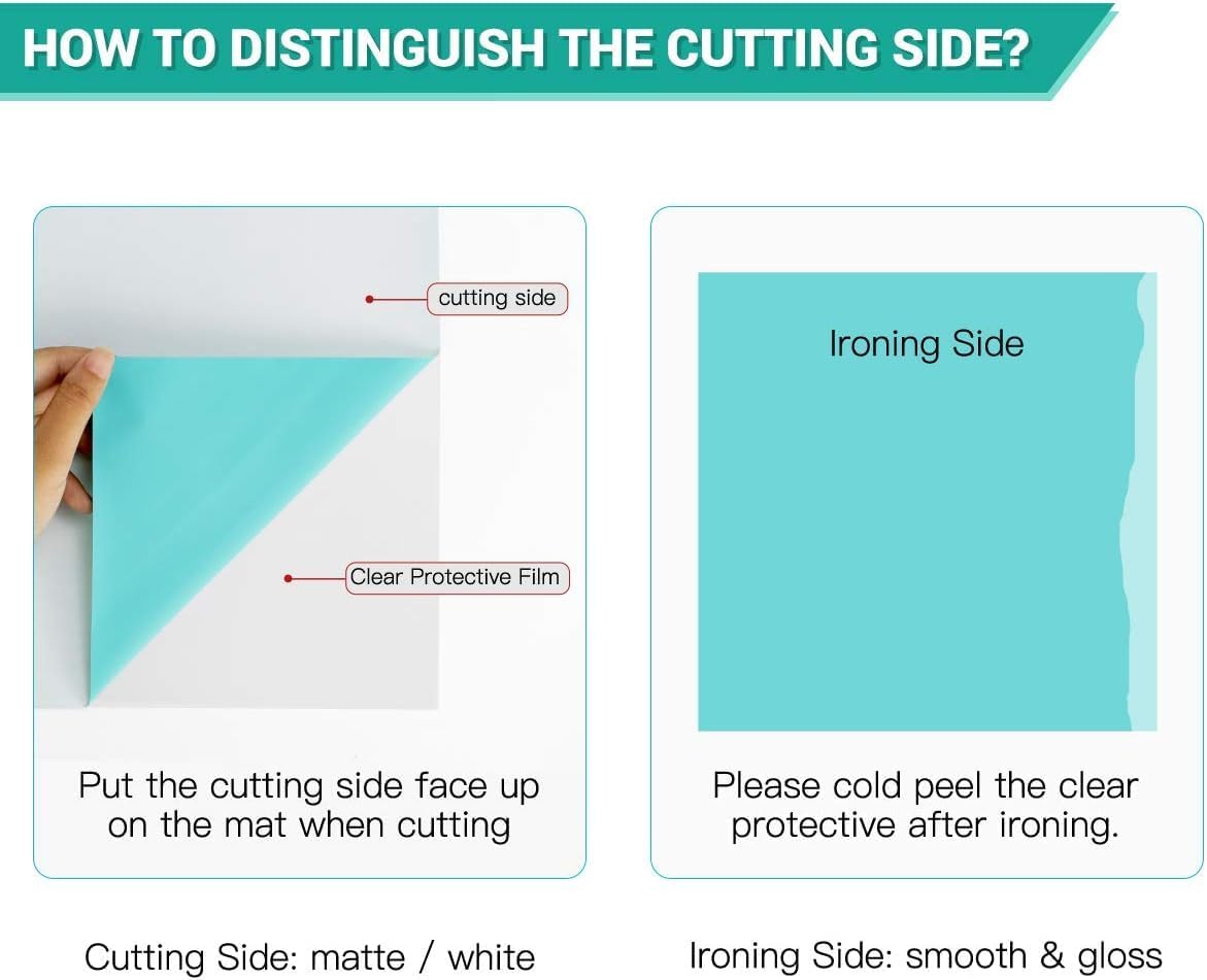 HTVRONT Heat Transfer Vinyl Bundle: 24 Pack 12"x12" Iron on Vinyl Sheets for T-Shirt, 21 Assorted Colors HTV Vinyl with 1 PTFE Sheet & Weeding Hooks