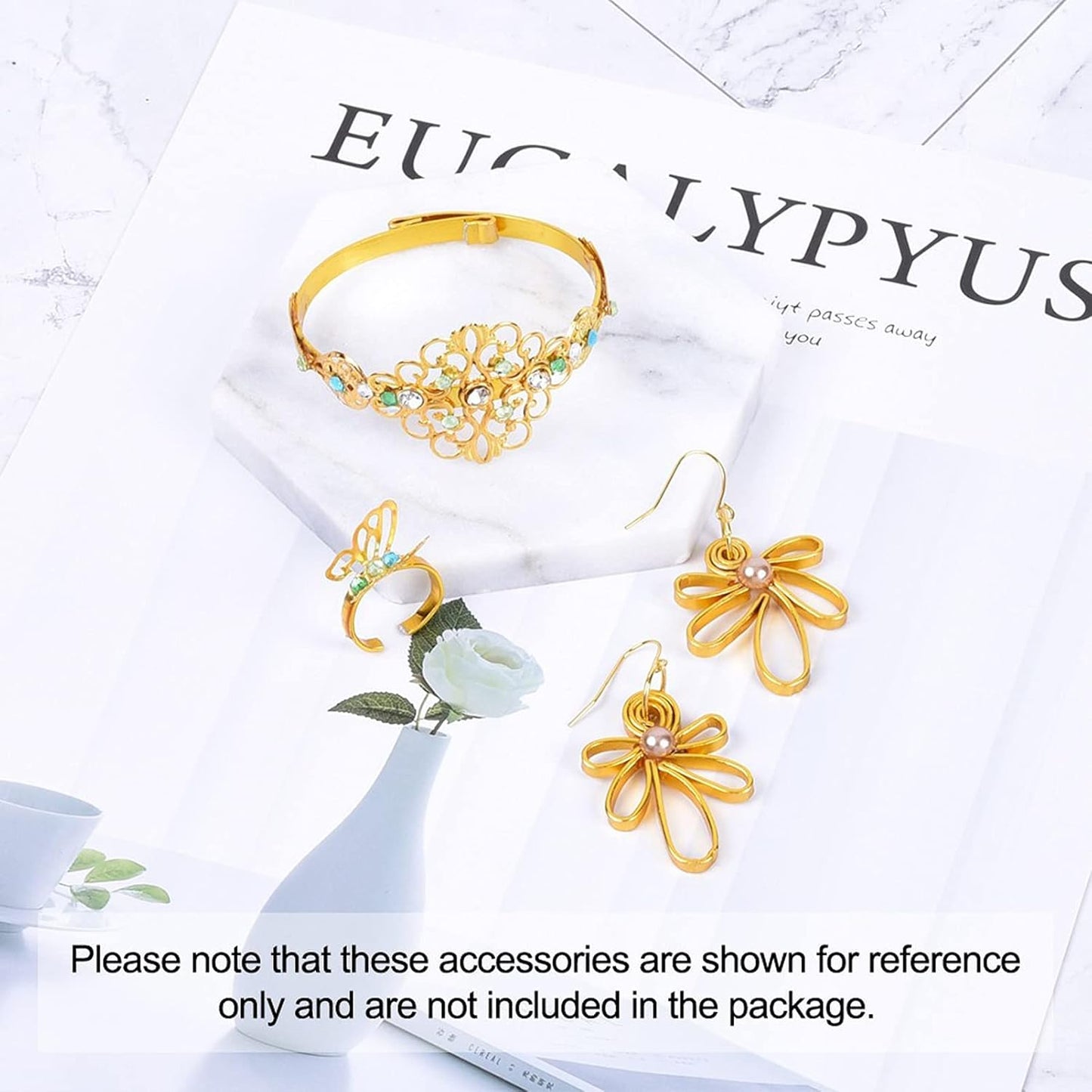 Fashewelry 98Ft 3 Colors Aluminum Flat Wire 5mm Wide Bendable Metal Craft Wire Strip 18 Gauge with Side Cutting Plier for Bezel Sculpting Armature Jewelry Making Gem Metal Wrap