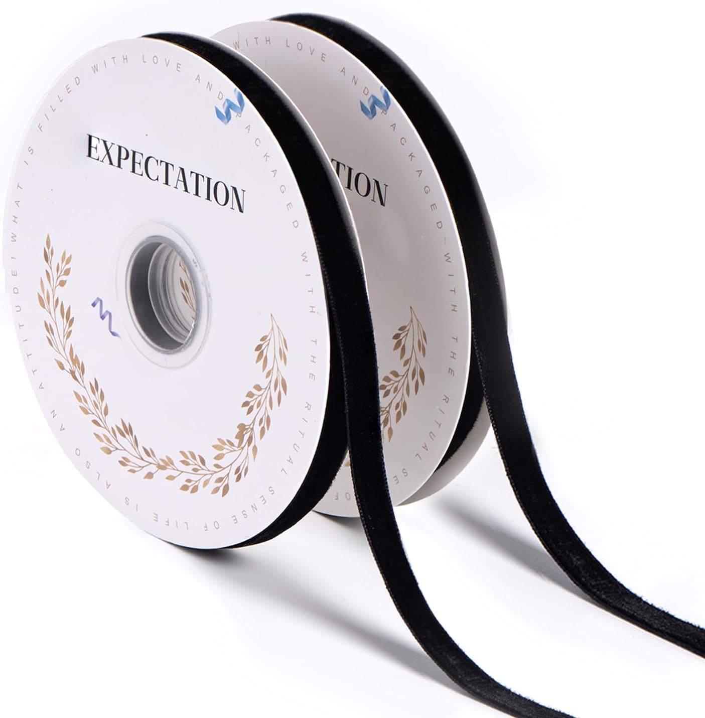 Black Velvet Ribbon 3/8'' 2 Rolls Total 30 Yards, Use for Gift Wrapping, Christmas Tree, Wreath Decoration, DIY Crafts