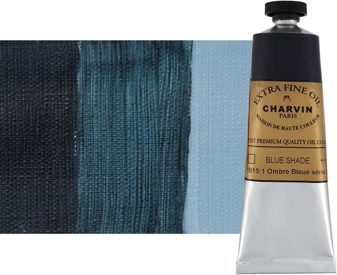 Charvin Extra Fine Oil Paint, Blue Shadow 60 mL - Triple-Milled, Rich Texture, Poppy Oil-Based, Light-Fast, Handmade, Archival Quality