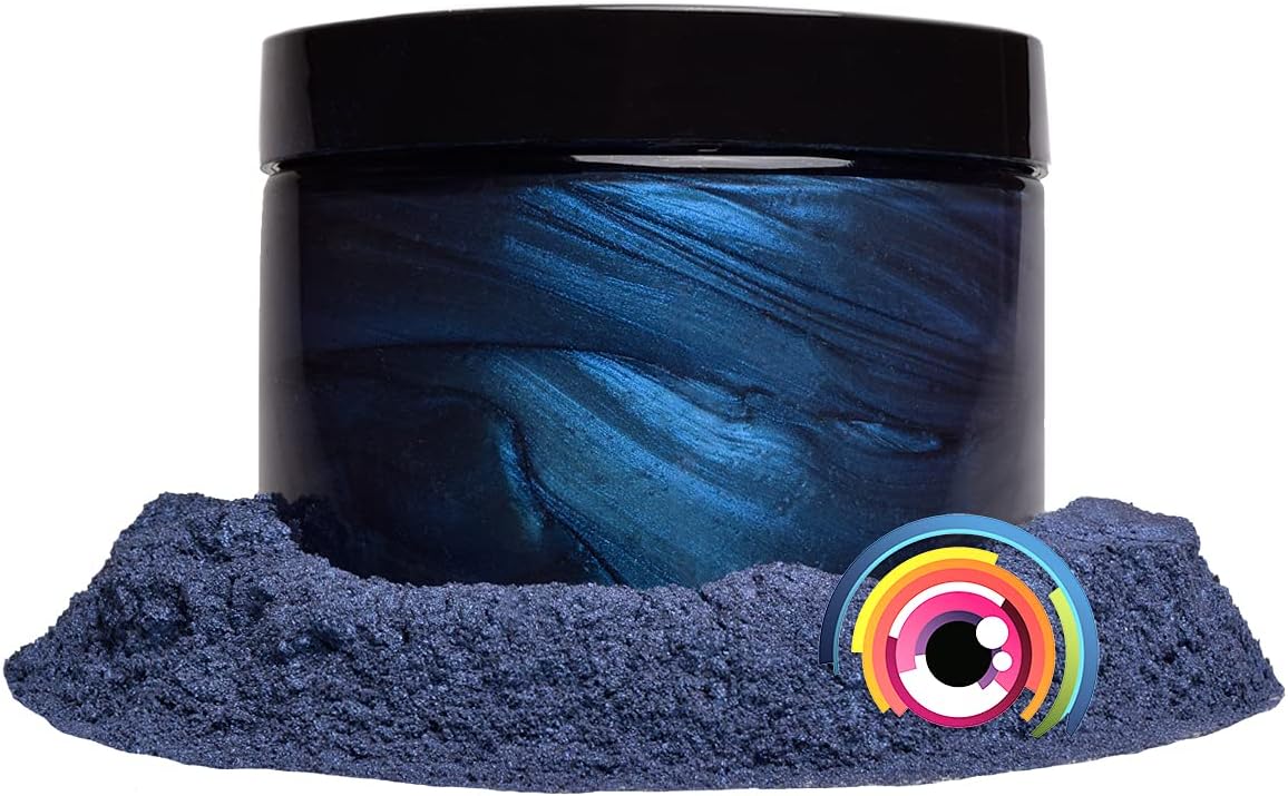 Eye Candy Pigments Premium Blue Mica Powder - Blueblood (50gr) - for Epoxy, Resin, Soap, Paint, Woodworking, Acrylic Pouring, Bath Bombs, Fishing Lures - DIY Arts and Crafts Additive