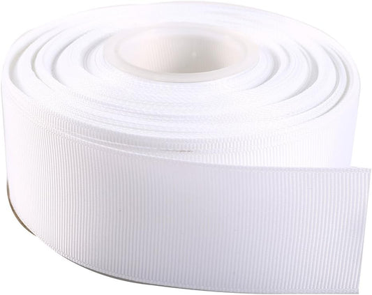 ITIsparkle 11/2" Inch Grosgrain Ribbon 25 Yards-Roll Set for Gift Wrapping Cake Decoration Party Favor Hair Braids Hair Bow Baby Shower Decoration Floral Arrangement Craft Supplies, White Ribbon