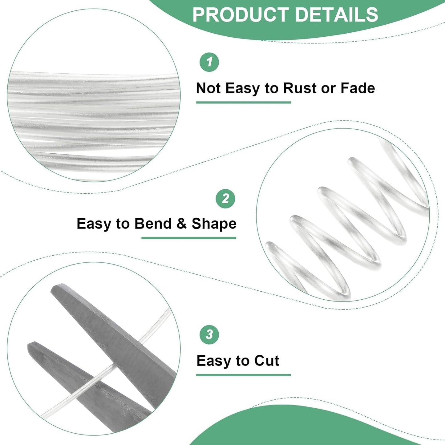 1 mm/18 Gauge Copper Wire for Jewelry Making, 5.2FT Copper Beading Craft Wire for Jewelry/Weaving/DIY Crafting/Planting, Color-Retaining [1.6M, Bright Silver]