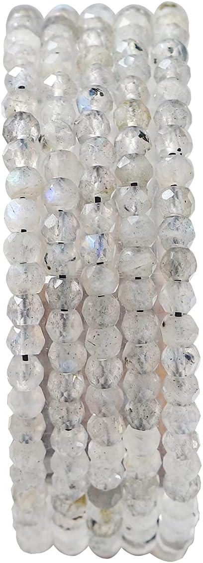 Natural Spectrolite Beads 4x2mm 120pcs Faceted Rondelle Loose Semi Gemstone Beads for Jewelry Making Design