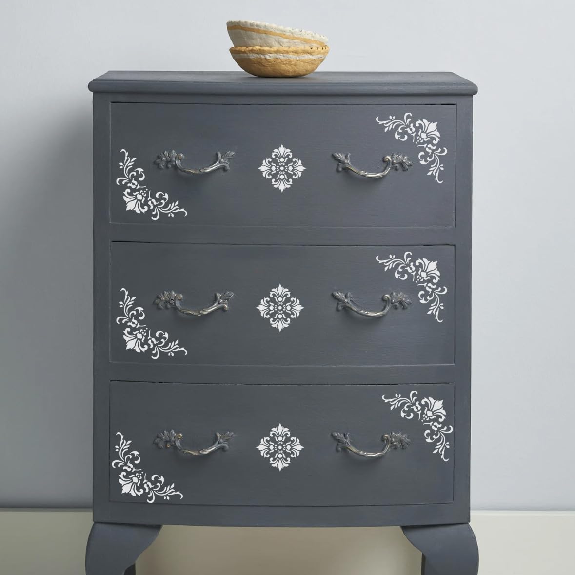 Damask Stencils for Walls 12inch Damask Stencil Large Texture Stencils for Painting on Wood Furniture Canvas Paper Fabric