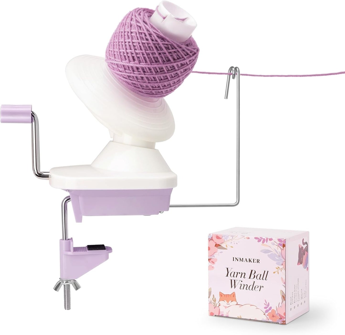 INMAKER Yarn Winder, Ball Winder for Crocheting & Knitting, Quick Install Portable Yarn Spinner, Essential Tool for Crafting Enthusiasts