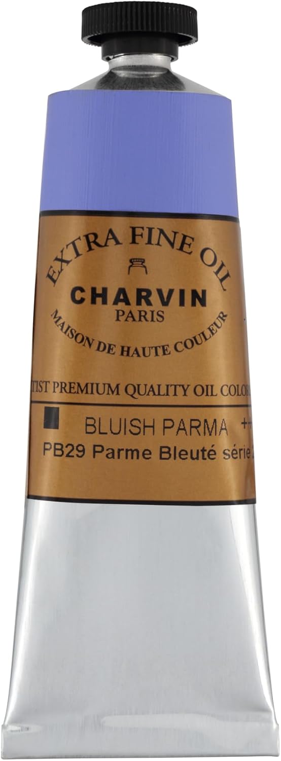 Charvin Extra Fine Oil Paint, Bluish Parma 60 mL - Triple-Milled, Rich Texture, Poppy Oil-Based, Light-Fast, Handmade, Archival Quality