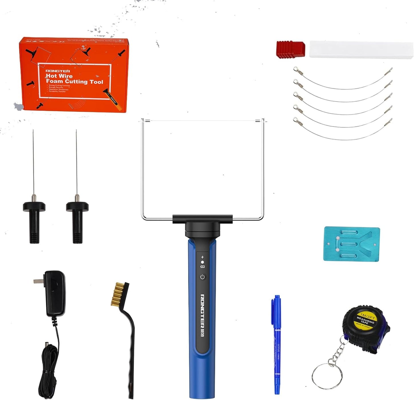 3 in 1 Hot Wire Foam Cutter Kit, Blue Foam Cutter Electric Foam Cutting Tool, Heated Foam Carving Knife Kit