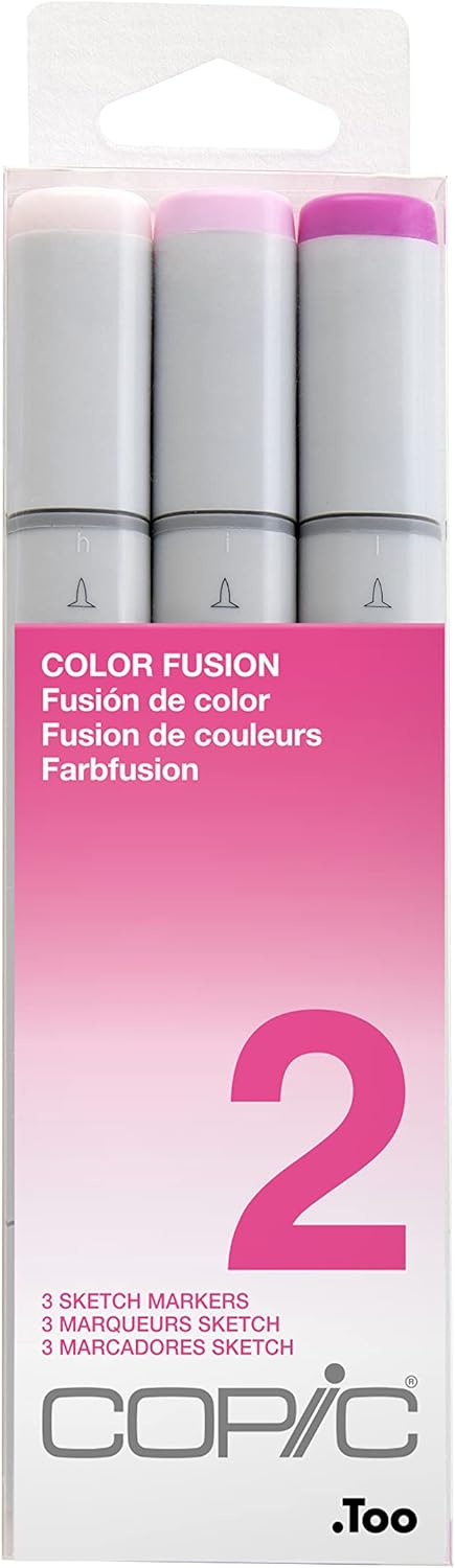 Copic Sketch, Alcohol-based Markers, 3pc Set, Color Fusion #2, Pink