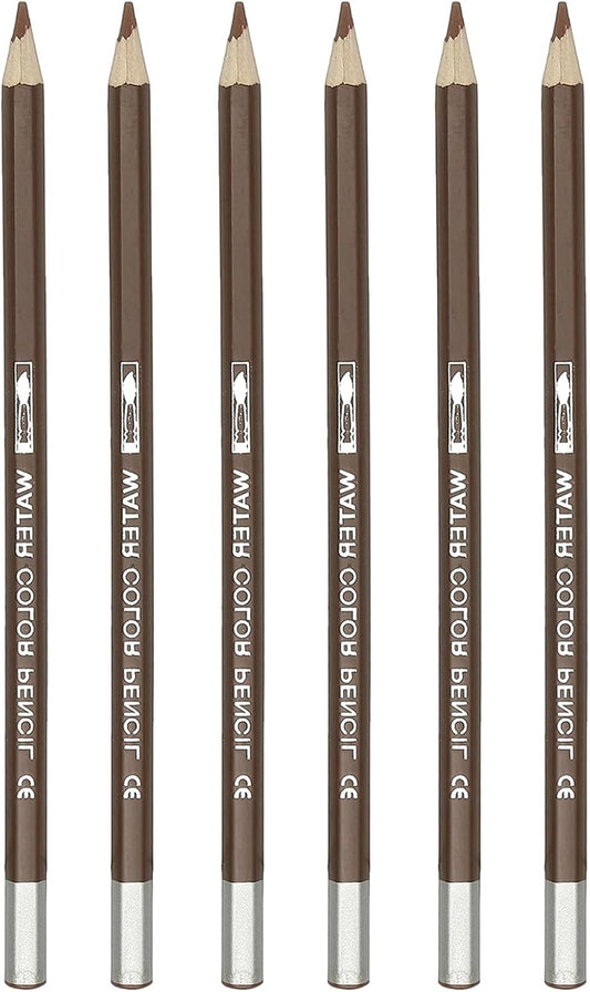 PATIKIL Watercolor Pencil, 6Pcs Water Soluble Pencils for Blending, Coloring, Sketch Drawing, Painting, Coffee