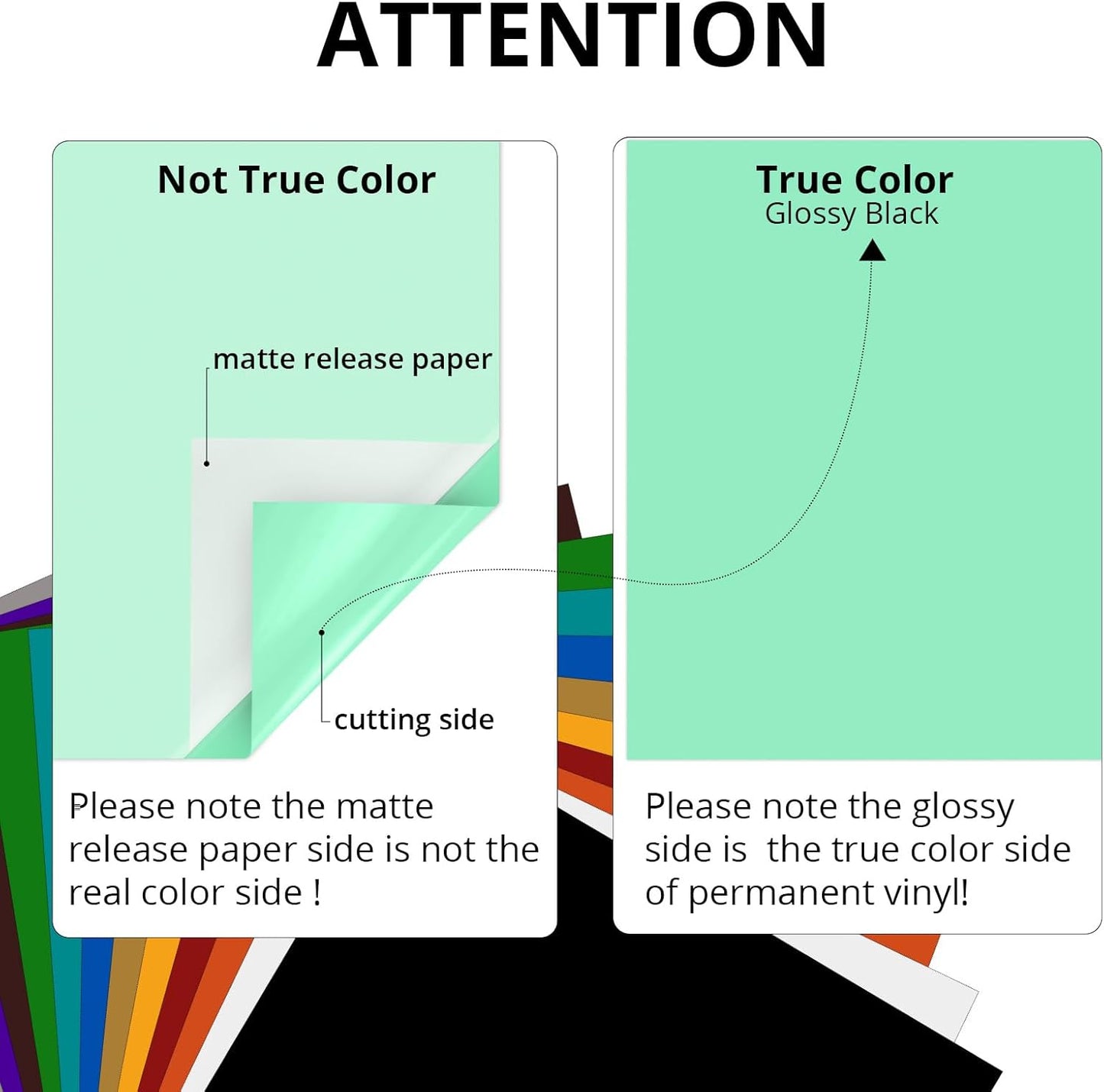 HTVRONT Mint Permanent Vinyl for Cutting Machine,12 Pack Permanent Bundle,10 Mint Vinyl Sheets 12" x 12" & 2 Transfer Tape Sheets for Party Decoration, Sticker, Craft Cutter, Car Decal (Glossy)