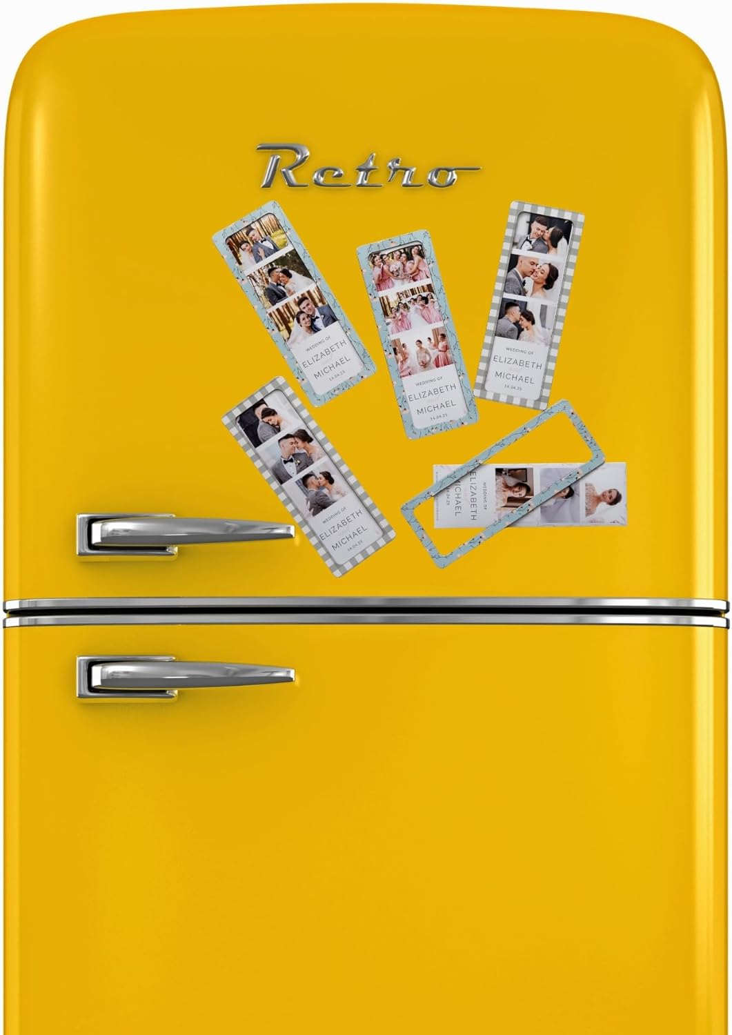 Magnetic Frames For 2x6 Photo Booth Strips – Set of 5 – White, Black, or Floral Design Photo Picture Holders – Magnetic Paper Cutout for Photobooth Photos – Simple Slim Frames for Fridge, Locker, or Party Keepsakes (5, CHECK/FLORAL PATTERNS MIX)