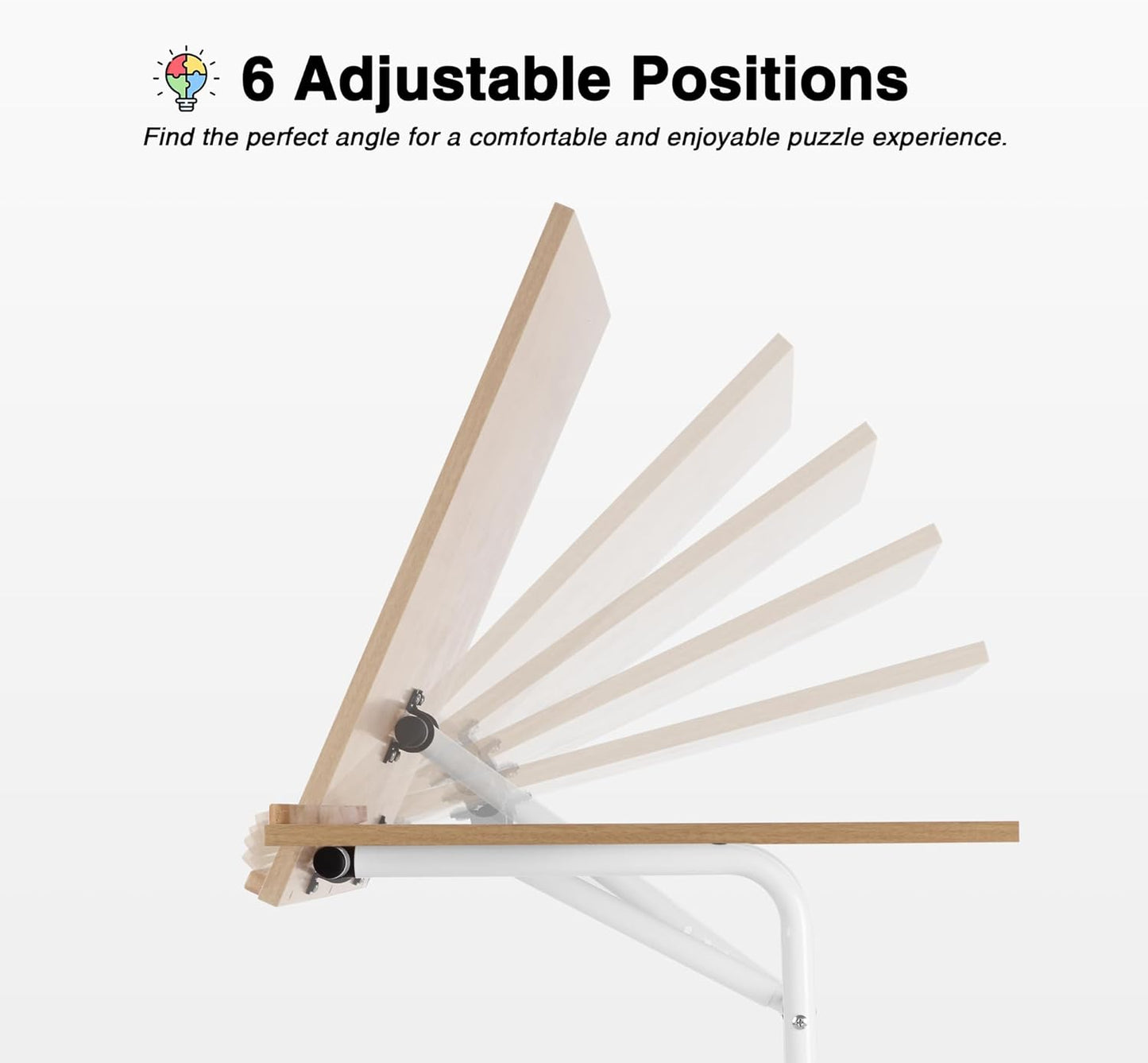 1000 Piece Tilting Jigsaw Puzzle Table with Legs, 31.1''x21.4'' Angle and Height Adjustable Puzzle Board Tabletop with Wheels (Puzzle Board Not Included)