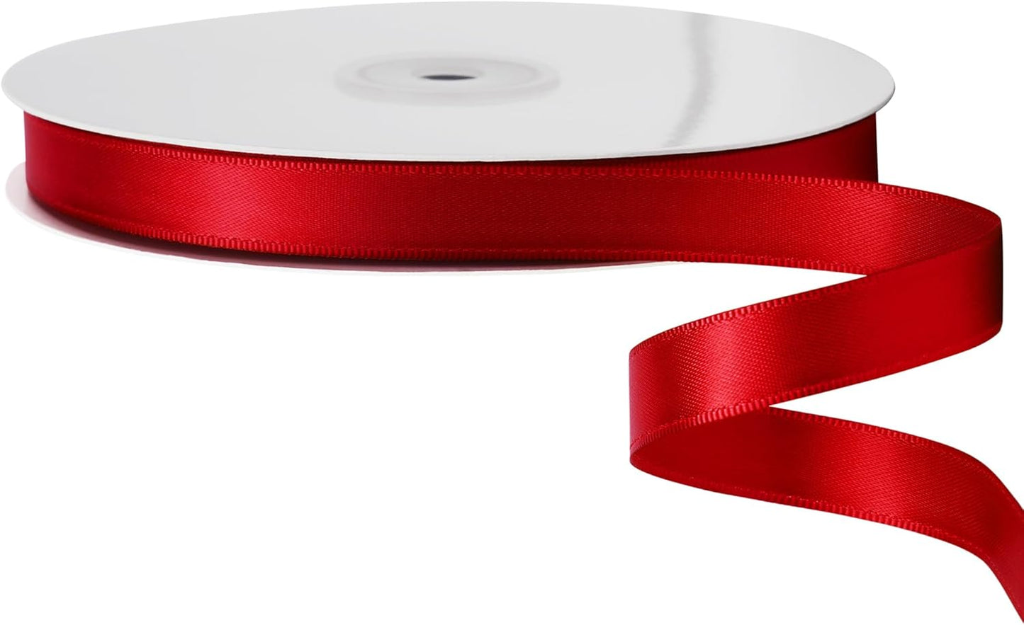 LIUYAXI Red Satin Ribbon, Double Faced 5/8" X Continuous 25 Yards Ribbons Perfect for Gift Wrapping Bows Bouquet Wedding Craft and More