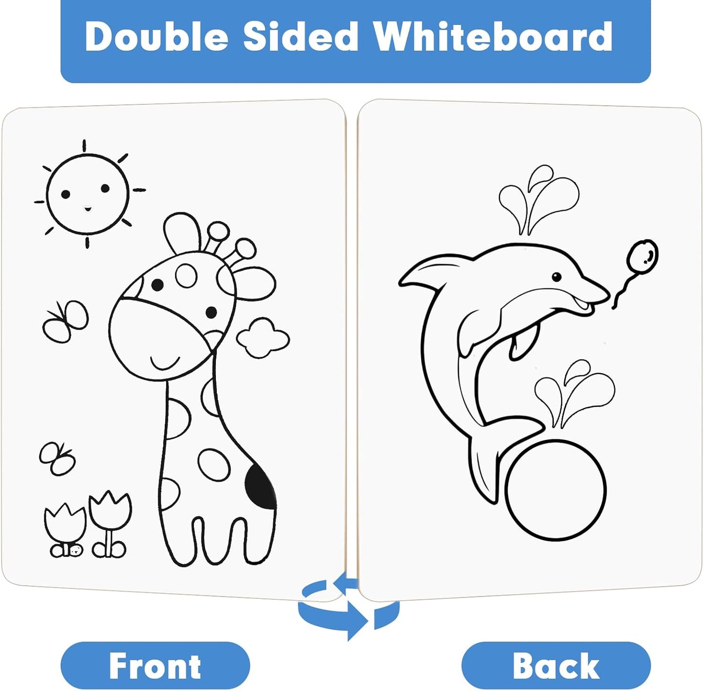 Dry Erase Lapboards, HERKKA 35 Pack Double Sided Small Dry Erase Whiteboards 9 x 12.5 Inch with 35 Erasers, Small Dry Erase Boards for Classroom Teacher Supplies, Personal White Boards for Students