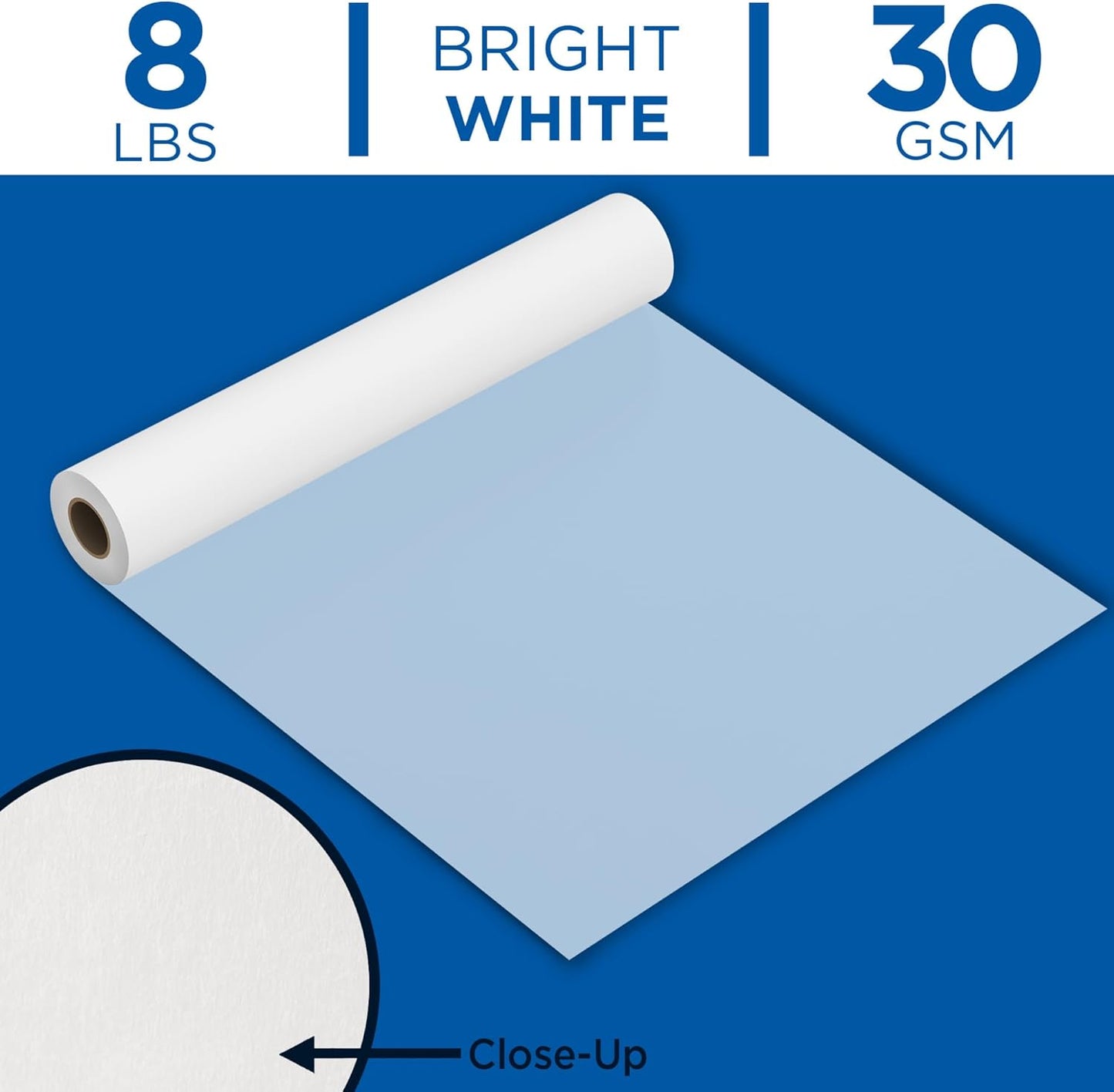 ALVIN 55W-F Lightweight Tracing Paper Roll, White, Suitable with Ink, Charcoal, Felt Tip Pen, for Sketching or Detailing - 36 Inches, 20 Yards, 1-inch Core