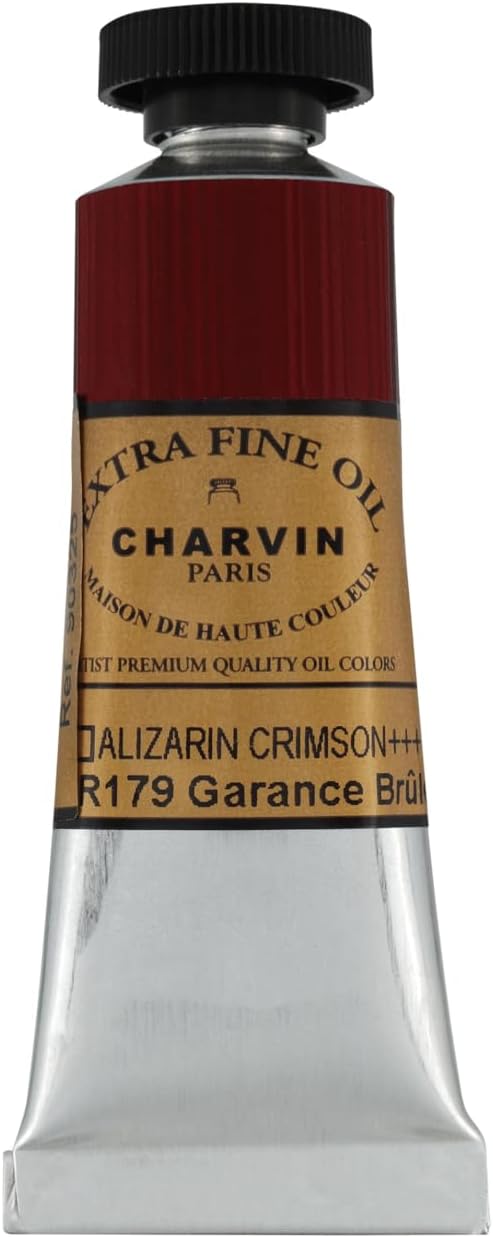 Charvin Extra Fine Oil Paint, Alizarin Crimson 20 mL - Triple-Milled, Rich Texture, Poppy Oil-Based, Light-Fast, Handmade, Archival Quality