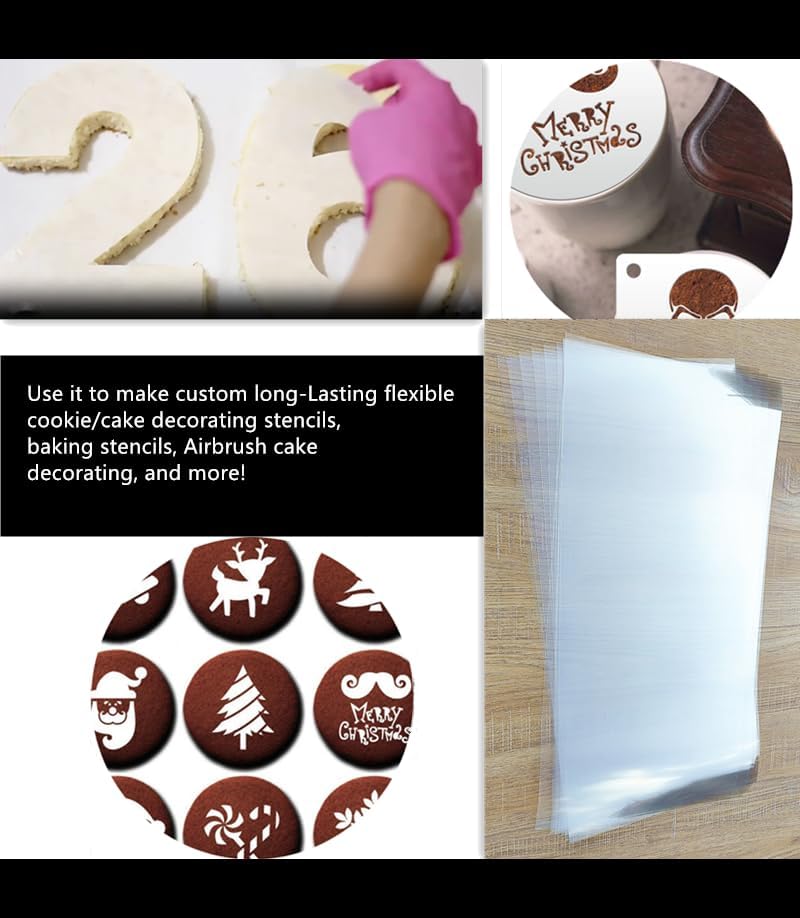 Clear Blank Stencil Sheet for Cutting. 10 Pack 12" x 24" 6mil/0.15mm Thick .Gift, Acetate Template Material,Craft Plastic Sheets (6 mil,10 Pack)