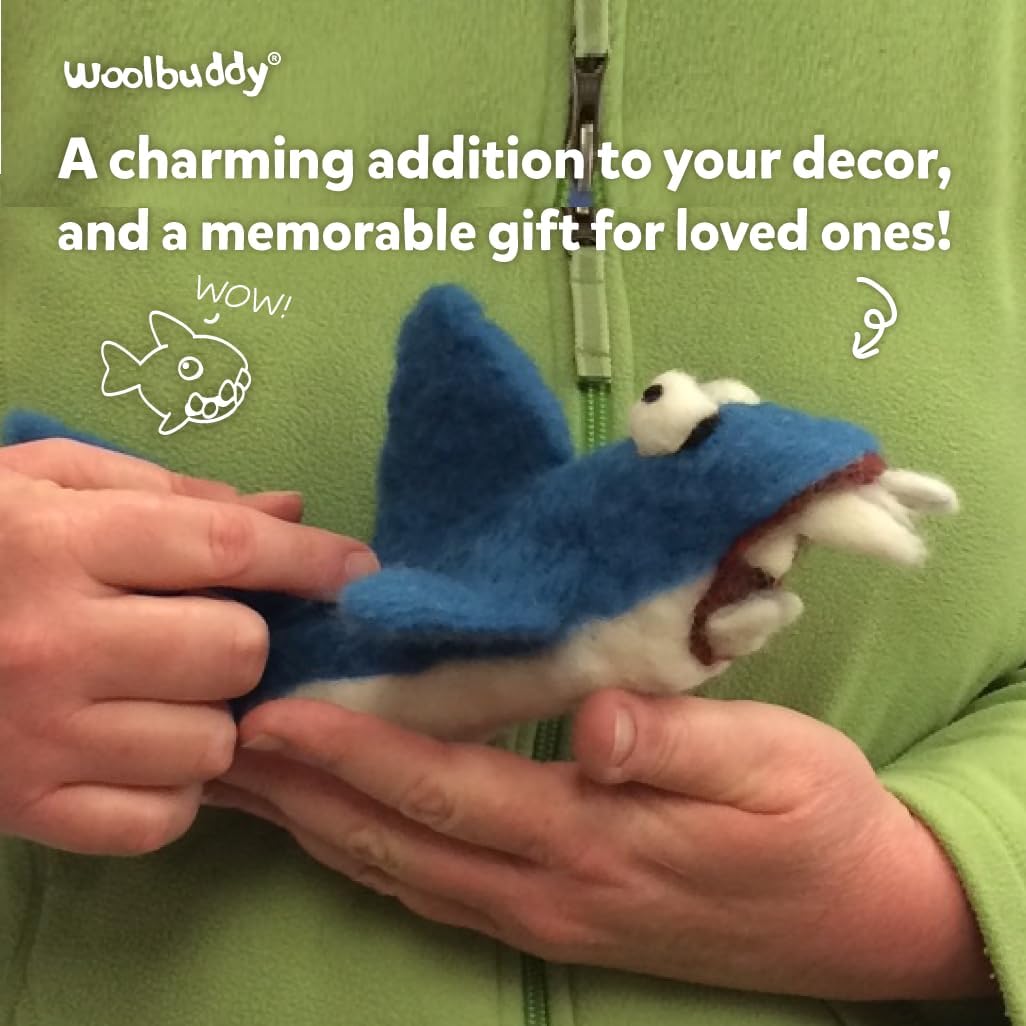 Woolbuddy Needle Felting Kit for Beginners Adults, Shark Sea Animal Project, Includes Tools, Supplies, and Instructions for Easy DIY Crafts