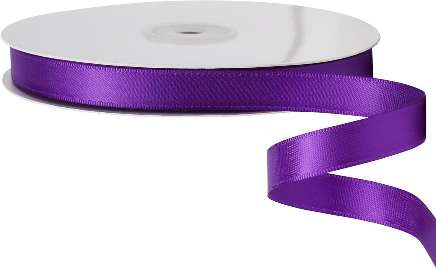 LIUYAXI Purple Stain Ribbon, 5/8" X Continuous 50 Yards, Double Faced Fabric Ribbon Perfect for Gift Wrapping Wedding Birthday Party Christmas Hair Floral Craft Baby Shower