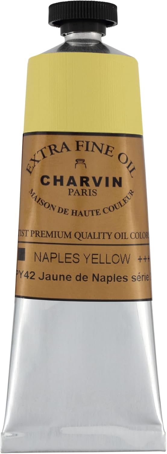 Charvin Extra Fine Oil Paint, Naples Yellow 60 ml - Triple-Milled, Rich Texture, Poppy Oil-Based, Light-Fast, Handmade, Archival Quality
