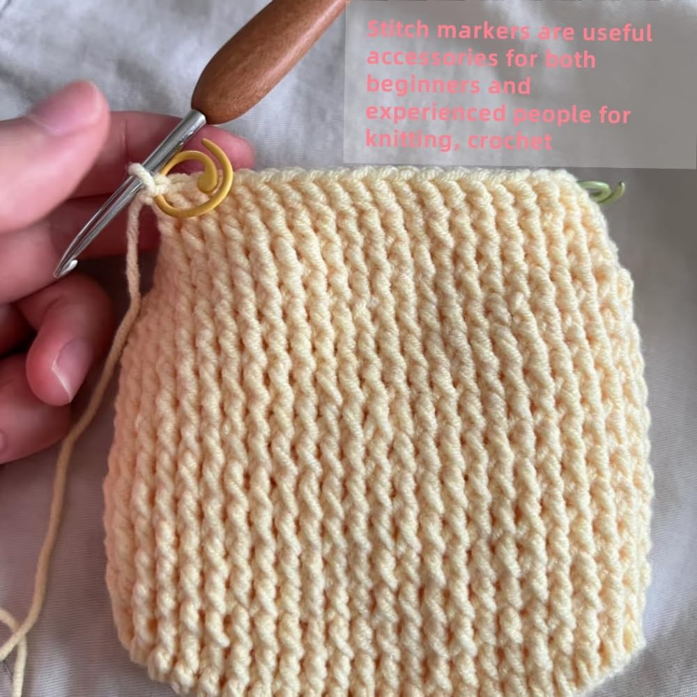 Hilsayum Multicolor Stitch Markers Knitting Stitch Rings Mini Size Crochet Markers Knitting Tool for Sewing Weaving