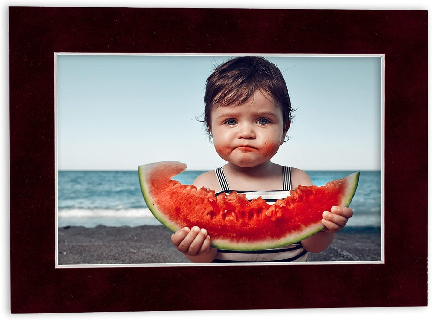 Pack of 25 Acid Free 8.5x11 Mats Bevel Cut for 7x9 Photos - Dark Red Suede Precut Matboards With Backing Boards and Clear Photo Mat Bags For Pictures, Photos, Framing - 4-ply Thickness