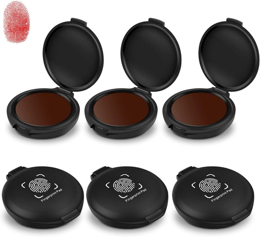 ERKOON 6 Pack Fingerprint Ink Pads, Thumbprint Ink Pad for Notary Supplies Identification Security ID Fingerprint Cards Law Enforcement Fingerprint Red