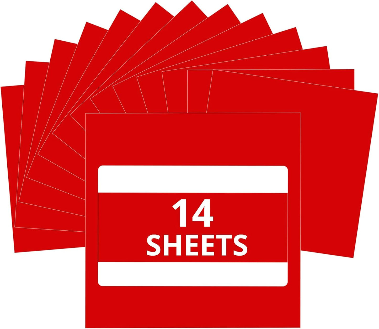 HTVRONT Red Permanent Vinyl - 14 Pack Glossy 12 ” x 12 ” Adhesive Sheets for Craft Projects, Party Decoration, Red Permanent Adhesive Vinyl for All Cutting Machine