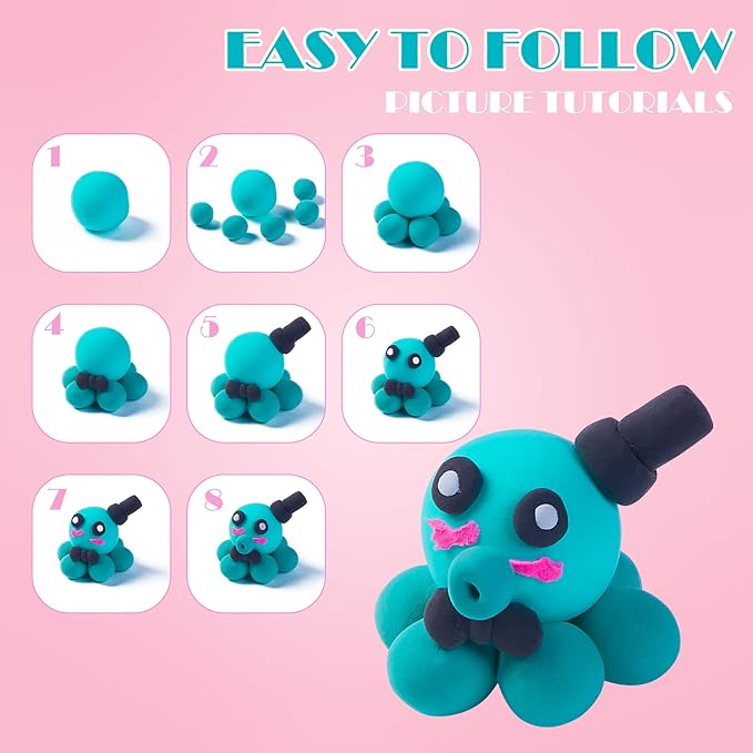 EDIFON Magic Modeling Clay, 24 Colors with Sculpting Tools, Non-Toxic Self Drying Soft Clay for Kids and Adults, Gift for Boys and Girls