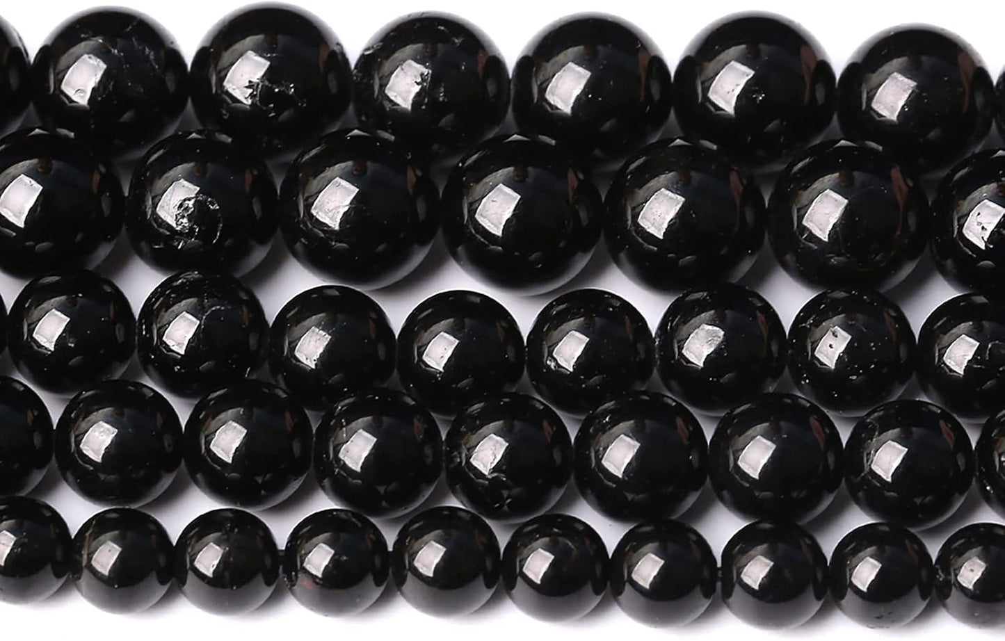 46pcs 8mm AAAA Natural Black Tourmaline Gemstone Beads Round Loose Beads for Jewelry Making DIY Bracelet Necklace
