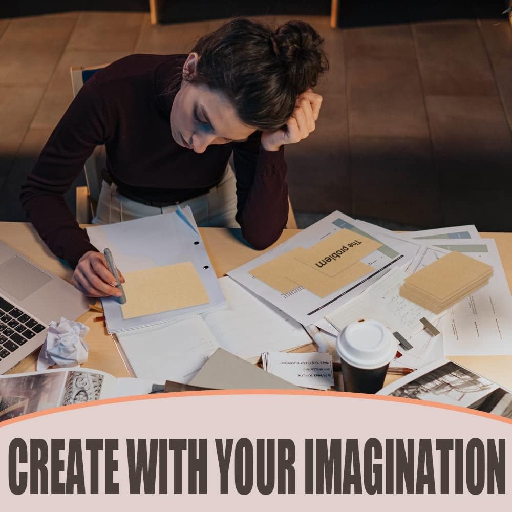 Bercoor 200 Pack Blank 3 x 5 Inch Index Cards, Heavy Study Cards, Note Cards for Office, School Learning, Kraft Paper