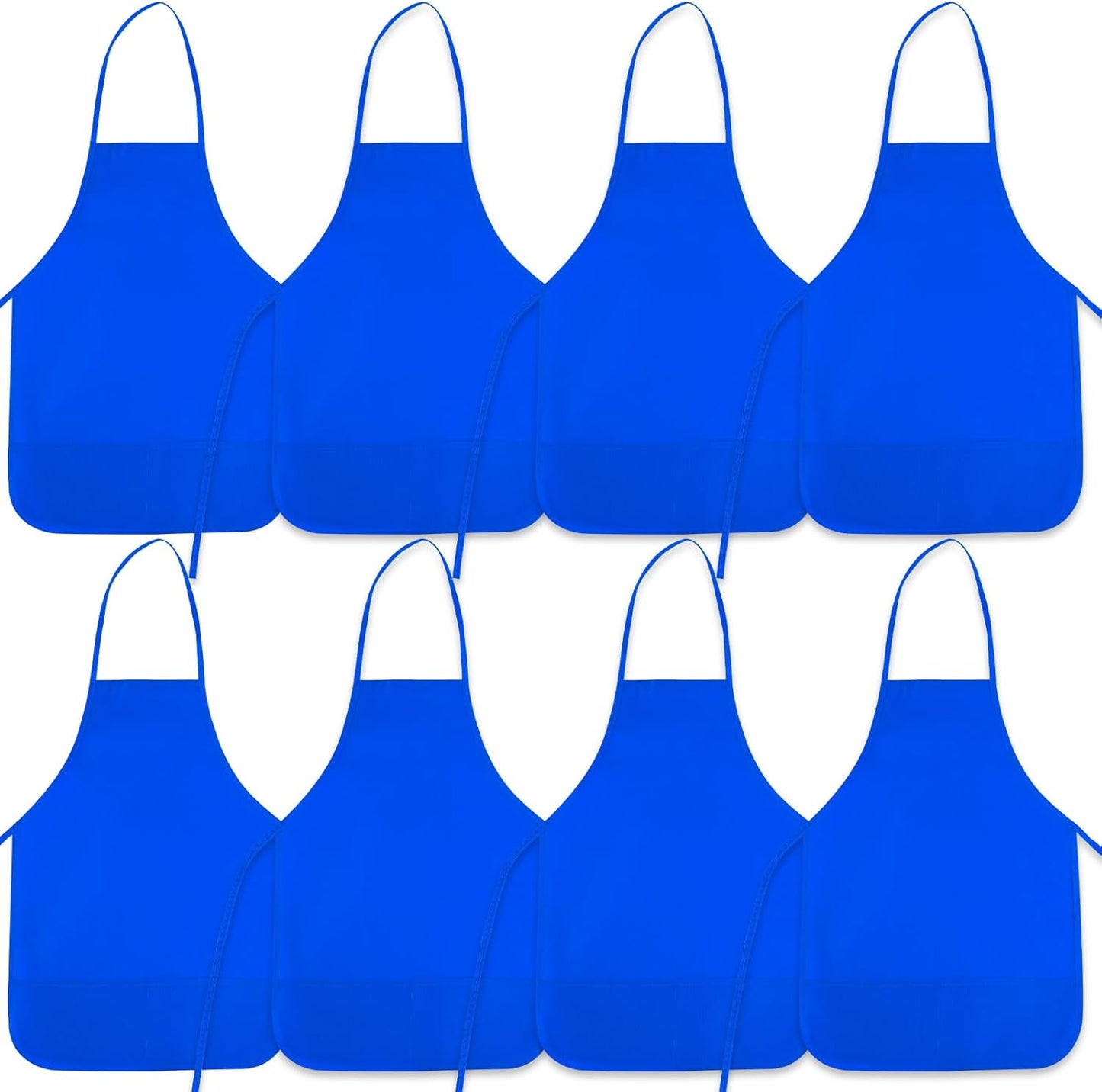 8 Pcs Kids Apron Painting Aprons for Kids Art Smocks Paint Apron Bulk for Painting Classroom Activity Kitchen Crafts Party Supplies(Blue)