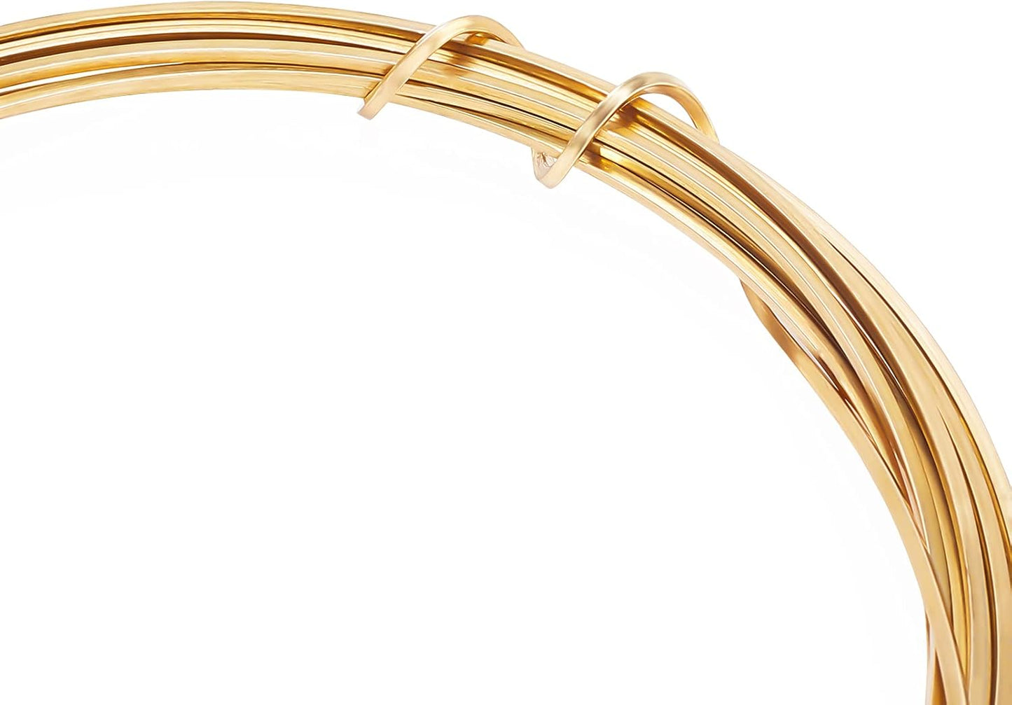 BENECREAT 16.4 Feet Square Brass Wire - 15 Gauge Half-Hard Gold Copper Wire for Jewelry Making, Beading & Craft Work