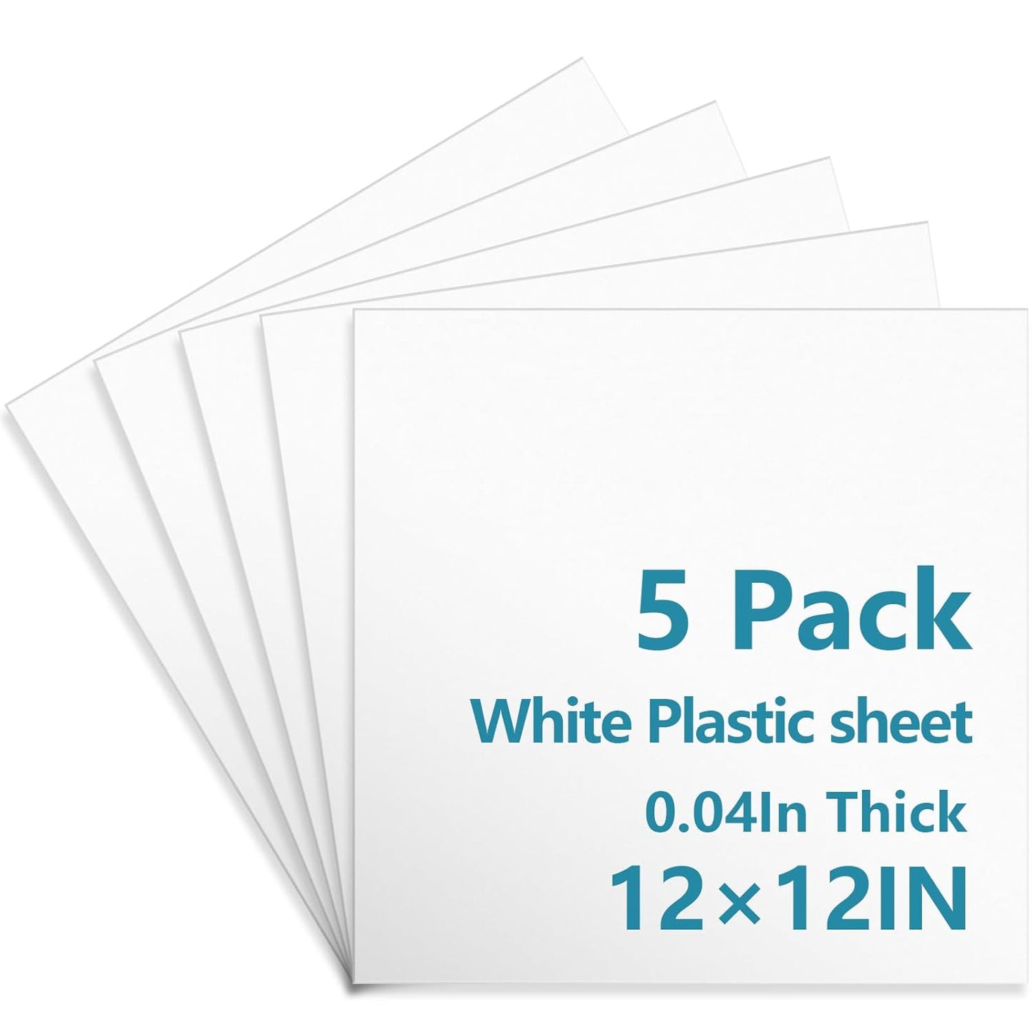 5 Pack White Plastic Sheets 12x12x0.04in Flexible High Tensile Plastic Sheets Hard Plastic Panel for DIY Materials Handicrafts Home Decoration