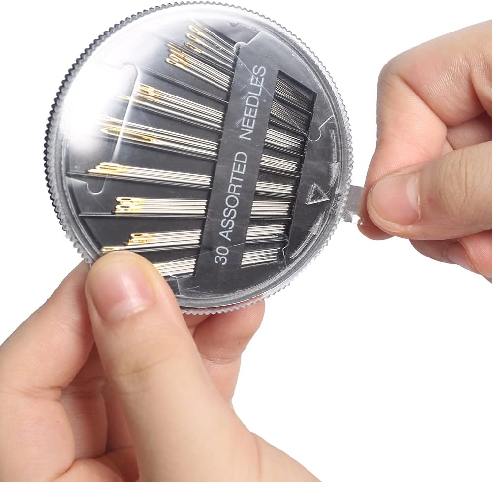 Eketirry Premium Hand Sewing Needles, 2 Pack 30-Count Assorted Needles for Sewing Repair, 6 Different Sizes Sewing Needles with 2 Threaders (Black,2)