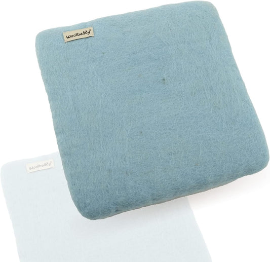 Woolbuddy Needle Felting Pad – Blue Wool Mat 10x10x1.5" – Foam Alternative Base for 3D, Wet, & Dry Felting Crafts