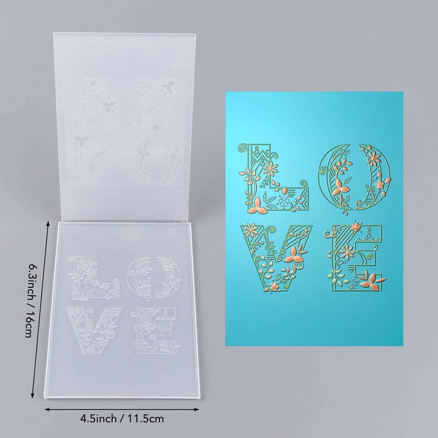 BAOFALI 3D Embossing Folder for Card Making,Love Plastic Texture Fades Embossing Folder Template for Scrapbooking Cardstock Album DIY Decoration Paper Crafting 6.3x4.5inch
