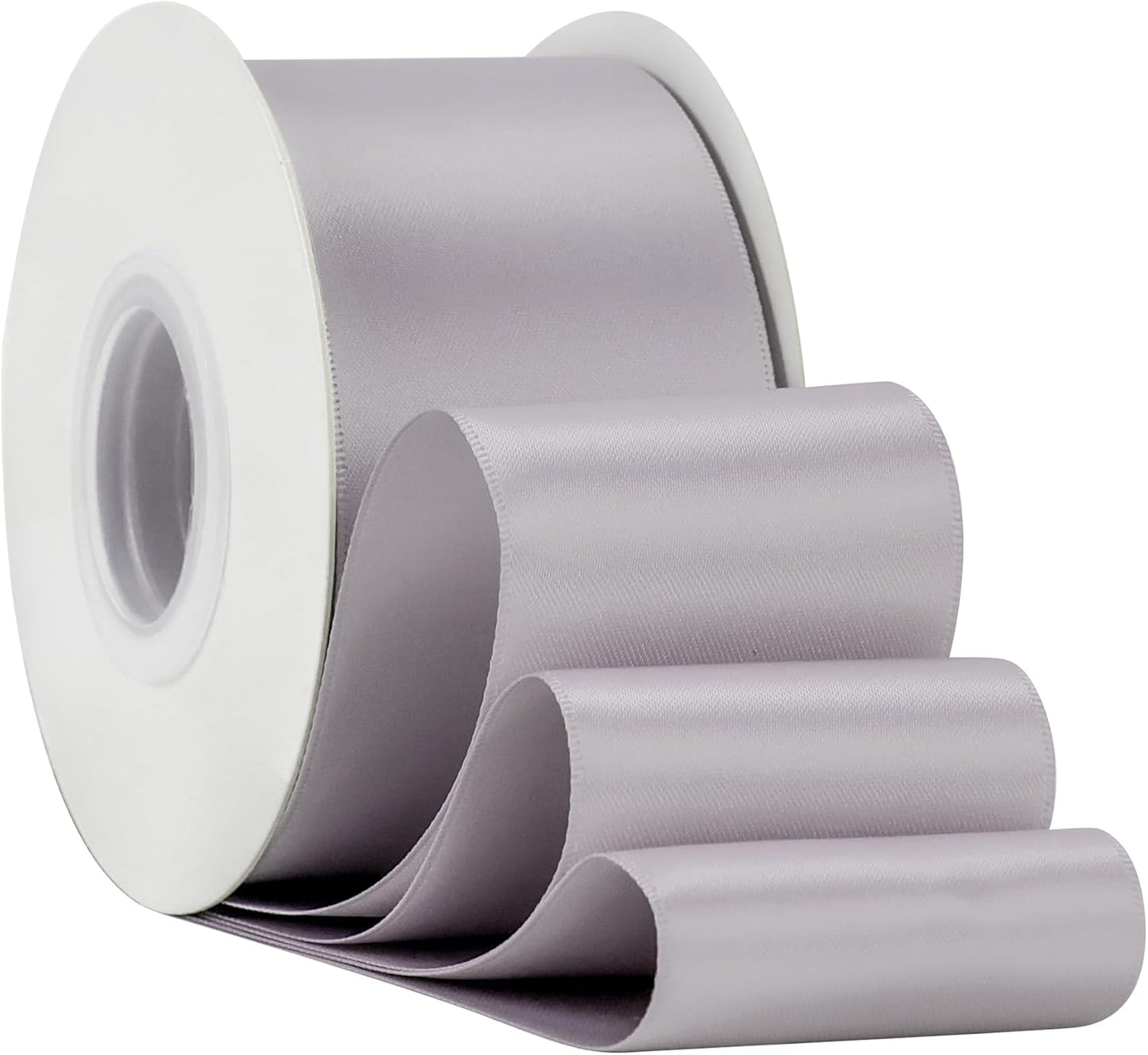 HUIHUANG Dusty Purple Ribbon 2 inch Wide Double-Faced Pastel Lilac Satin Silk Ribbon for Flower Bouquet Wrap, Gift Wrapping,Wedding Decor, Home Decor, Crafts and Bows Making- 25 Yards/Roll