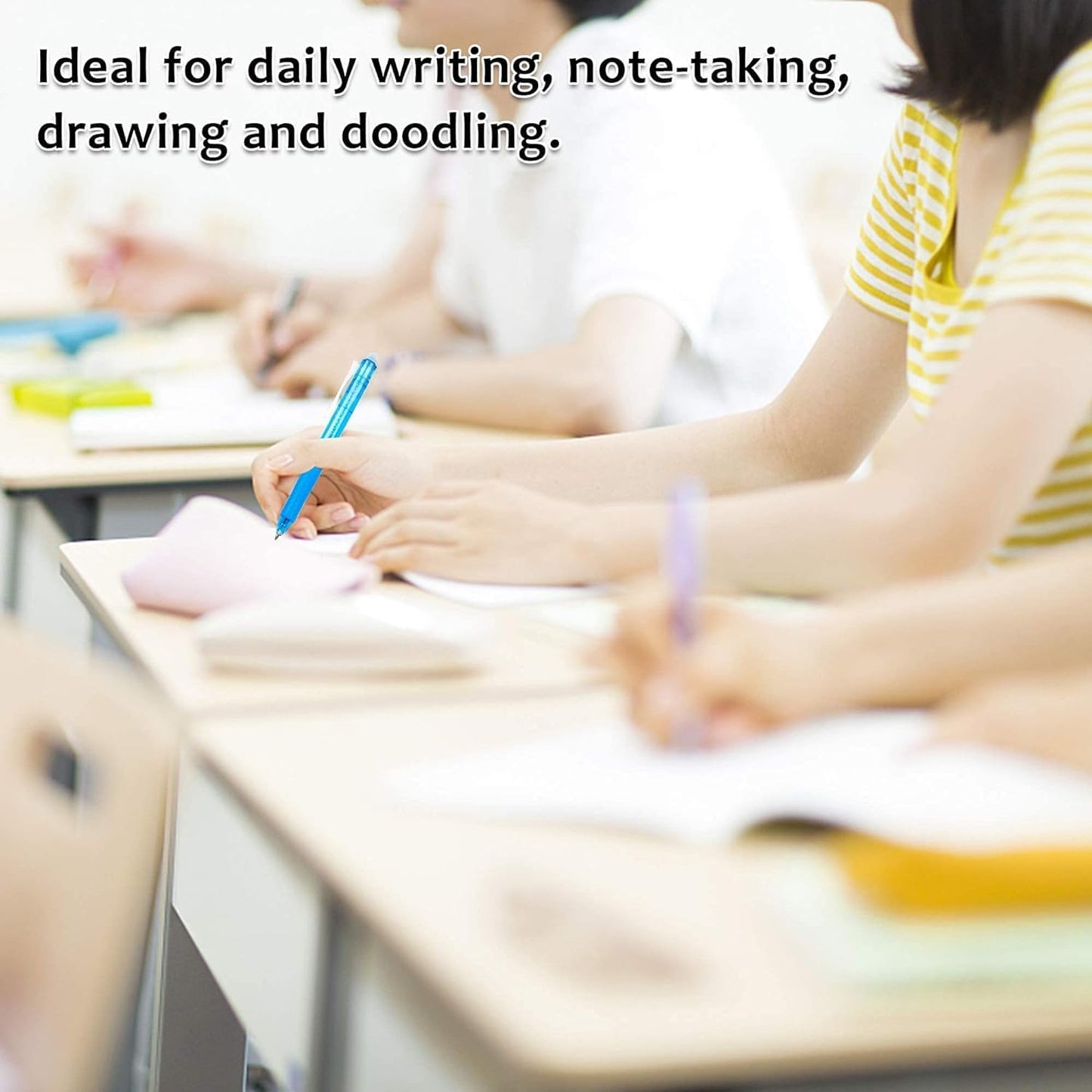 Erasable Gel Pens, 12 Colors Retractable Fine Point Erasable Pens Clicker, Assorted Color Inks, Make Mistakes Disappear for Drawing Writing Planner and Crossword Puzzles