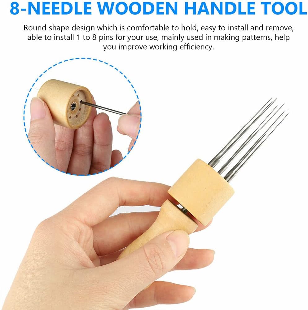 Needle Felting Kit, Wool Felting Supplies, Needle Felting Tools with Felting Needles, Foam Mat, Wooden Handle, Scissors, Needle Felting Supplies for DIY Felting Wool Beginner Professional