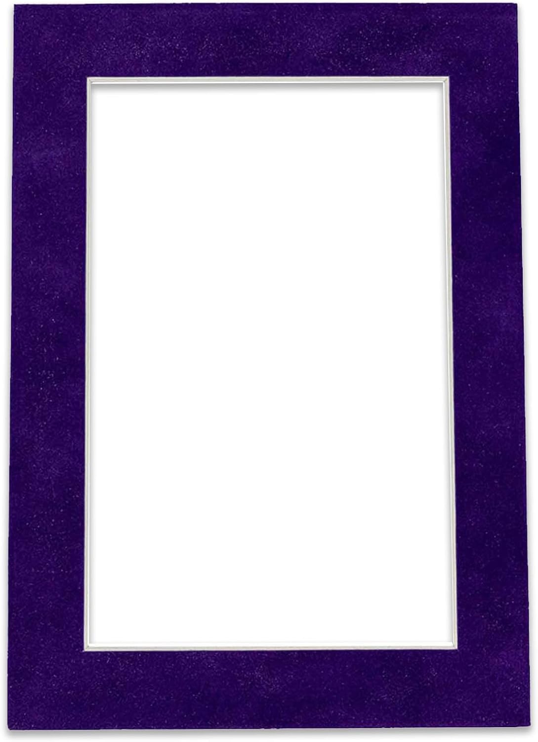 11x14 Mat Bevel Cut for 8.5x11 Photos - Acid Free Purple Crocus Suede Precut Matboard With Backing Board and Crystal Clear, Self Seal Mat Bag - For Pictures, Framing - 4-ply Thickness