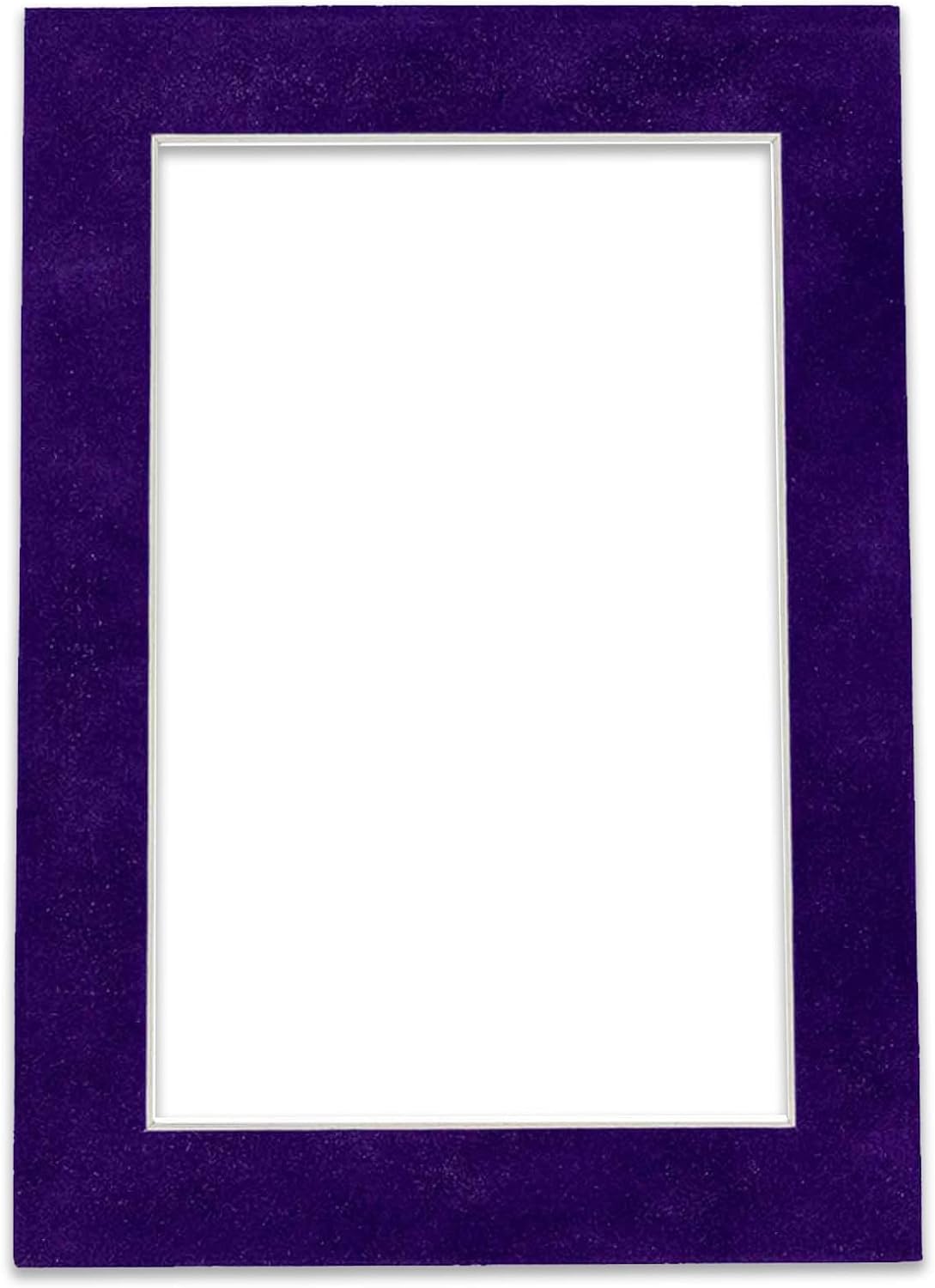Pack of 25 Acid Free 11x14 Mats Bevel Cut for 8.5x11 Photos - Purple Crocus Suede Precut Matboards With Backing Boards and Clear Photo Mat Bags For Pictures, Photos, Framing - 4-ply Thickness