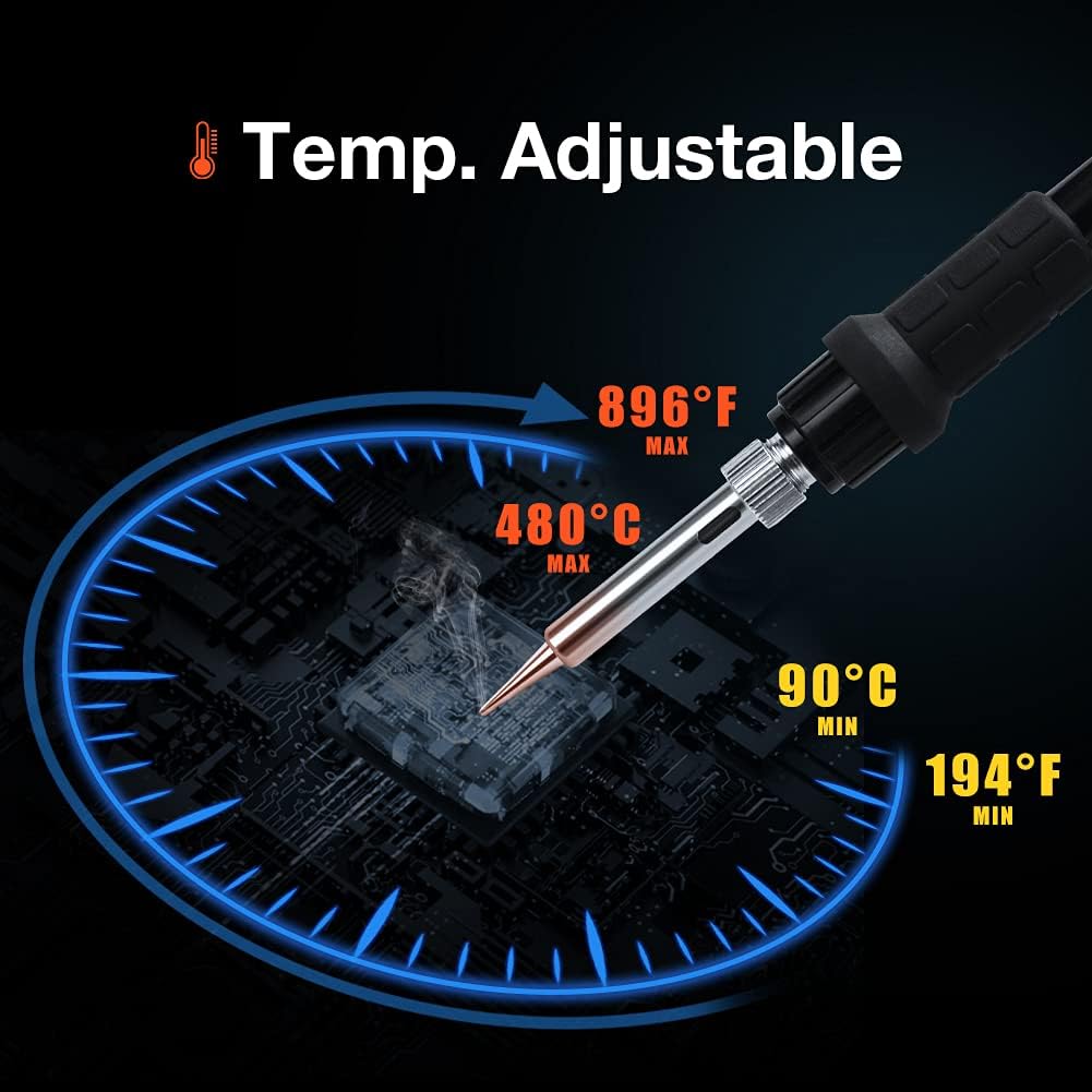 Digital Display Soldering Iron Station Kit - 60W 110V Soldering Station with 5 Soldering Iron Tips