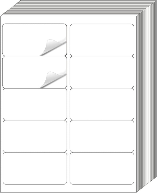 2" x 4" Address Labels Sticker Paper for Laser/Ink Jet Printer mailing Labels 8.5"×11" White