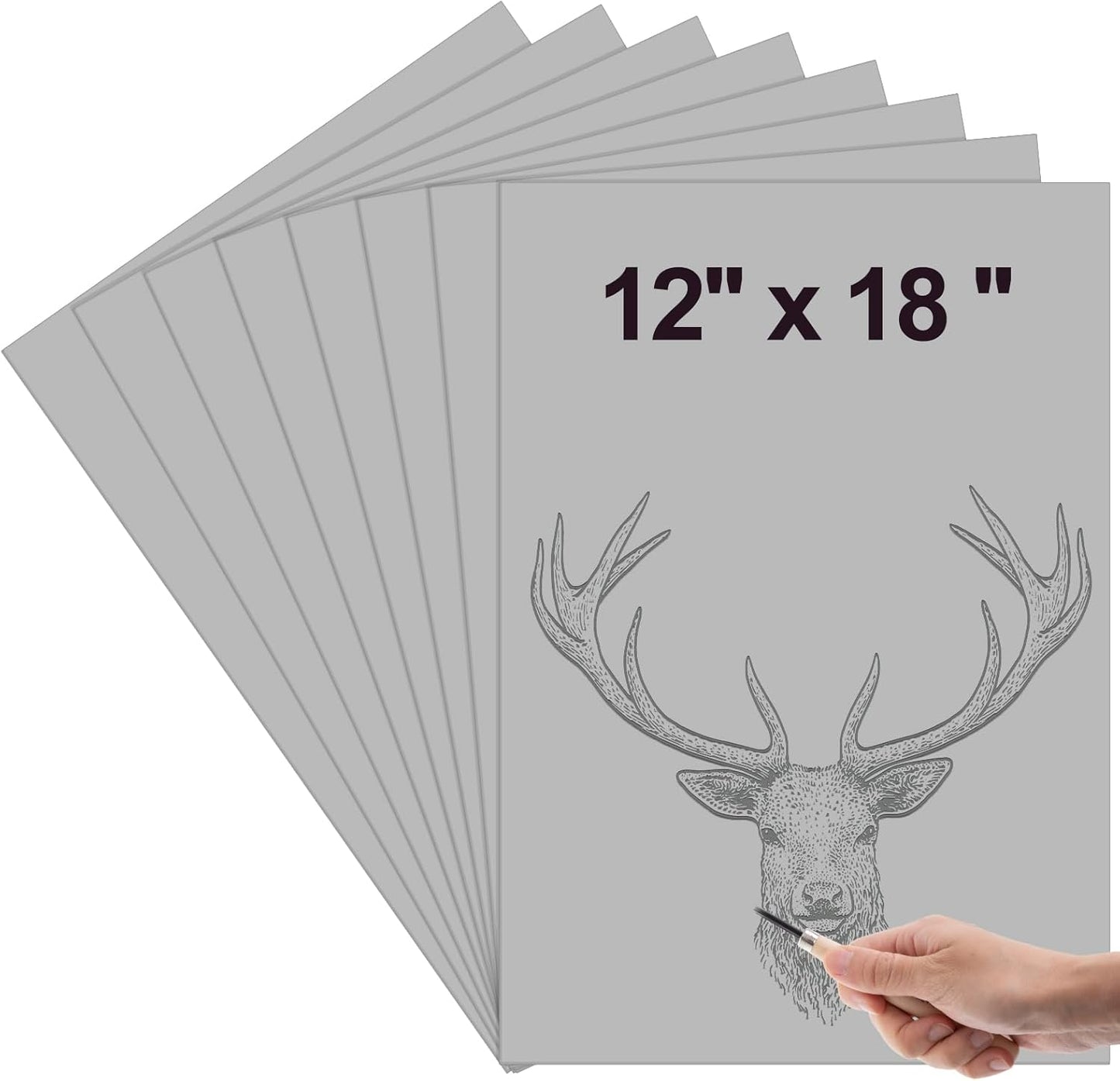 Yeaqee 4 Pcs Linoleum Block Rubber Carving Block Soft Linocut Blocks Large Linoleum Sheet Unmounted Lino Plates for Engraving Art Project Printmaking Artist Studio Supplies (12 x 18 Inch,Gray)