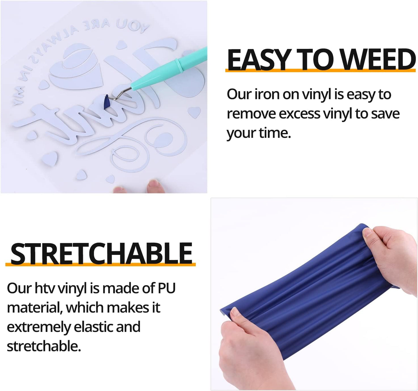 HTVRONT Blue Heat Transfer Vinyl Bundle - 10 Pack 12" x 10" HTV Vinyl for T-Shirt, Royal Blue Iron on Vinyl for All Cutting Machine or Heat Press Machine